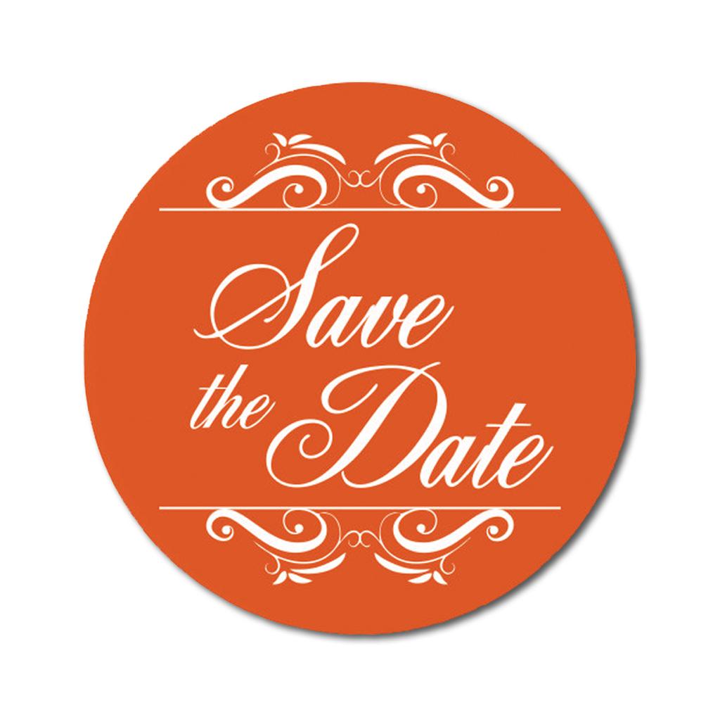 Darling Souvenir Round 1.6 Inches Swirl Border Pink Save The Date Stickers Wedding Envelope Seal-45