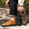 Outdoor Male Sneakers Hiking Shoes All-match Walking Shoes Non-Slip Leather Treking Footwear Leisure Lace Up Mens Casual Flats