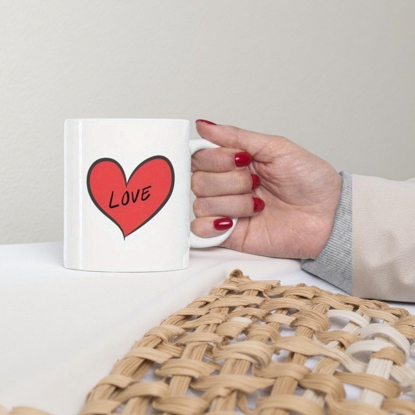 

Love mug office cup household cup ins wind 301-400ml білий