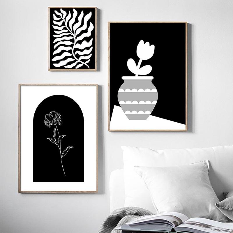 Abstract Matisse Print Wall Art Flower Vase Canvas Painting Alphabet Colour Block Poster Living Room Hallway Bedroom Home Decor