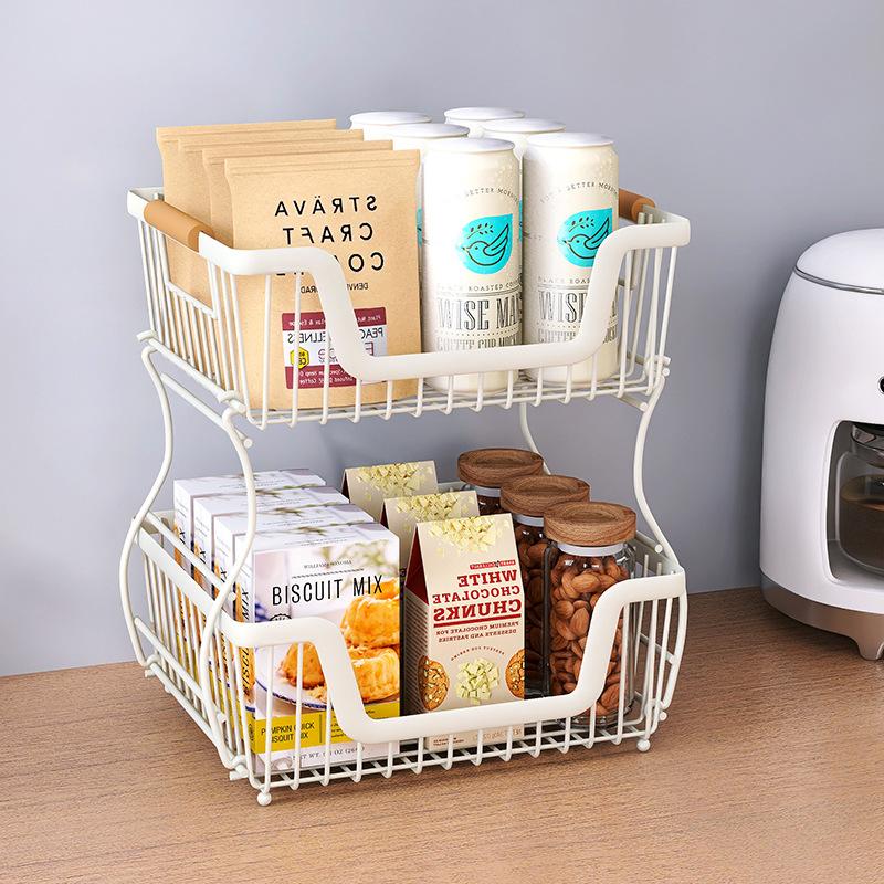 Kitchen Thickened Desktop Shelf Multi-layer Storage Household Snack Storage Shelf Living Room Countertop Storage Shelf