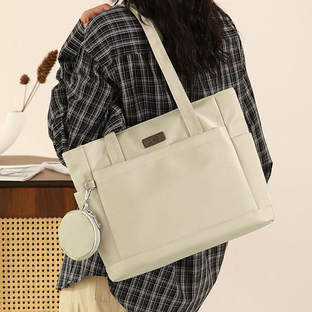Large Capacity Nylon Cloth Shoulder Bag Versatile Commuting Handbag Casual Canvas Tote Bag Girls