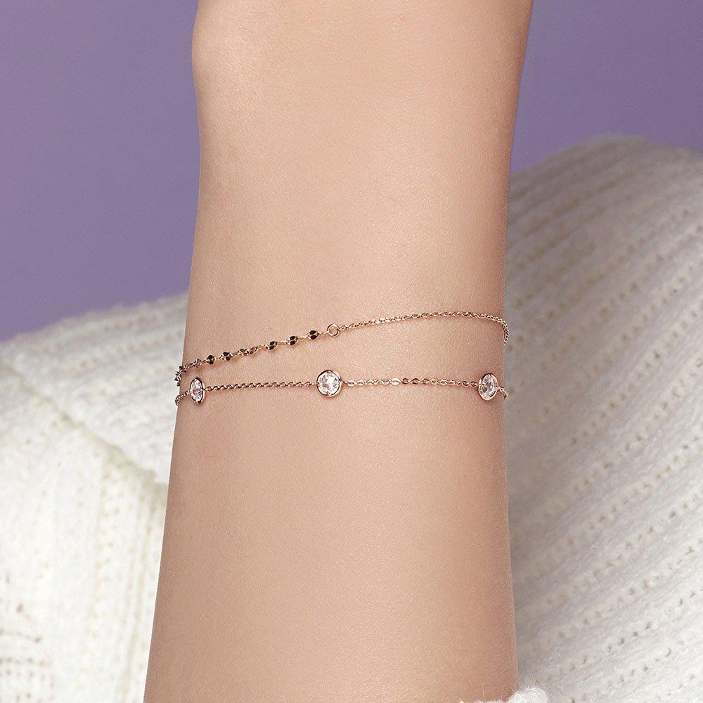 14K Rose Cut Gold Bracelet Chain
