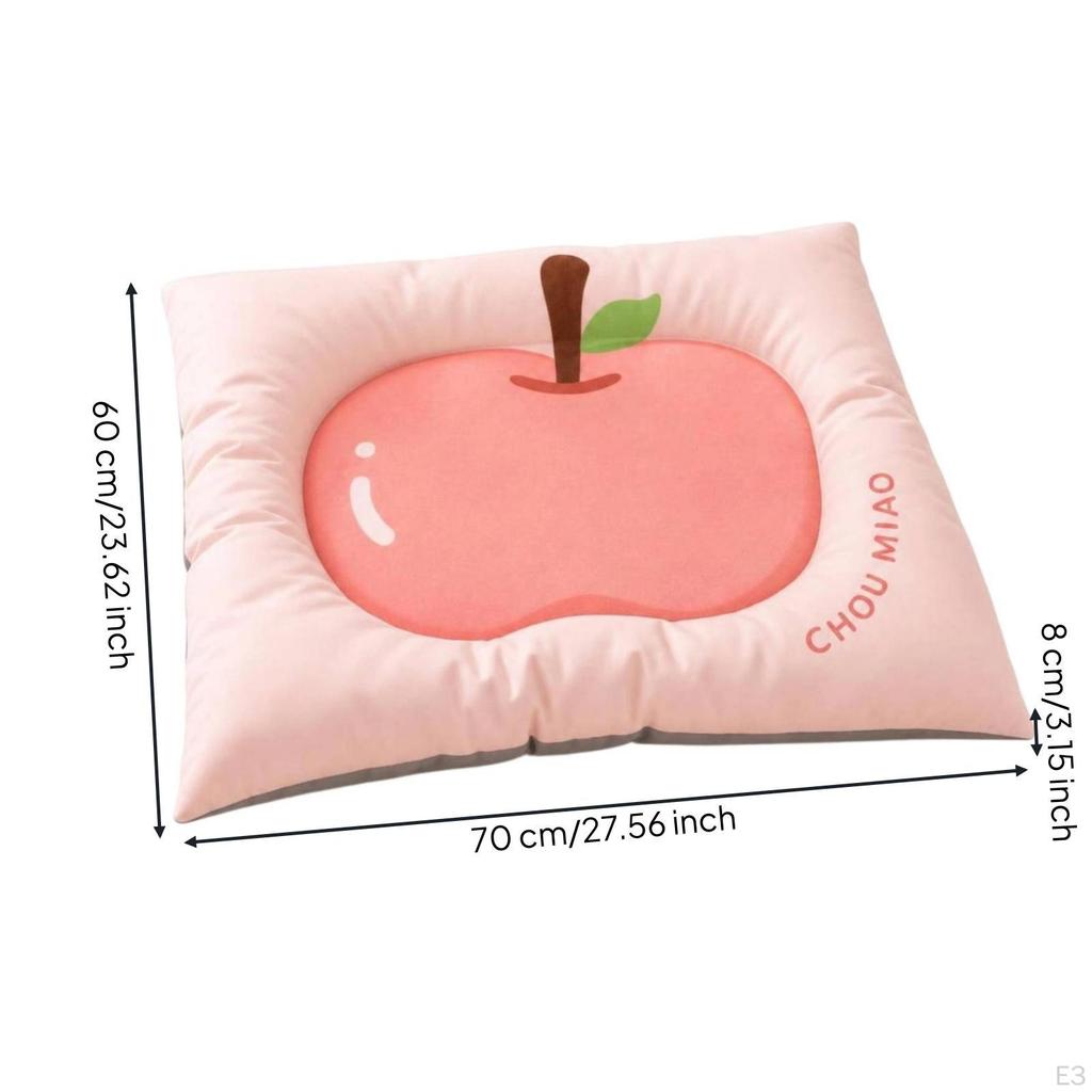 Pet Pad with Padded Border Simple to Clean Fruit Print Bed Soft for Cats