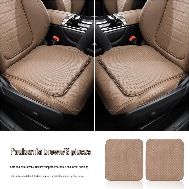 Breathable Nappa Leather Car Seat Cushion - Non-slip, Universal Fit for All Seasons
