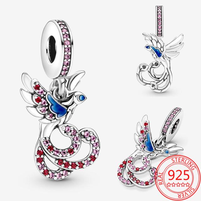 New 925 Sterling Silver Gold Padlock & Key Dangle Charm Fit  Original  Silver Bracelet Beads for Women Fine Jewelry Gift