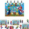 Super Mario Bros. Thema 3d Achtergrond Voor Kinderverjaardagsfeest Mario En Luigi