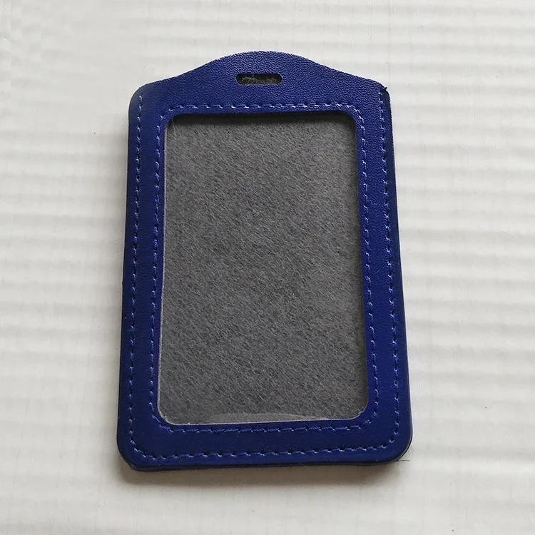 PU Leather Card Sleeve Women ID Badge Case Clear Bank Credit Card Badge Holder Bags School Student Bus Card Cover