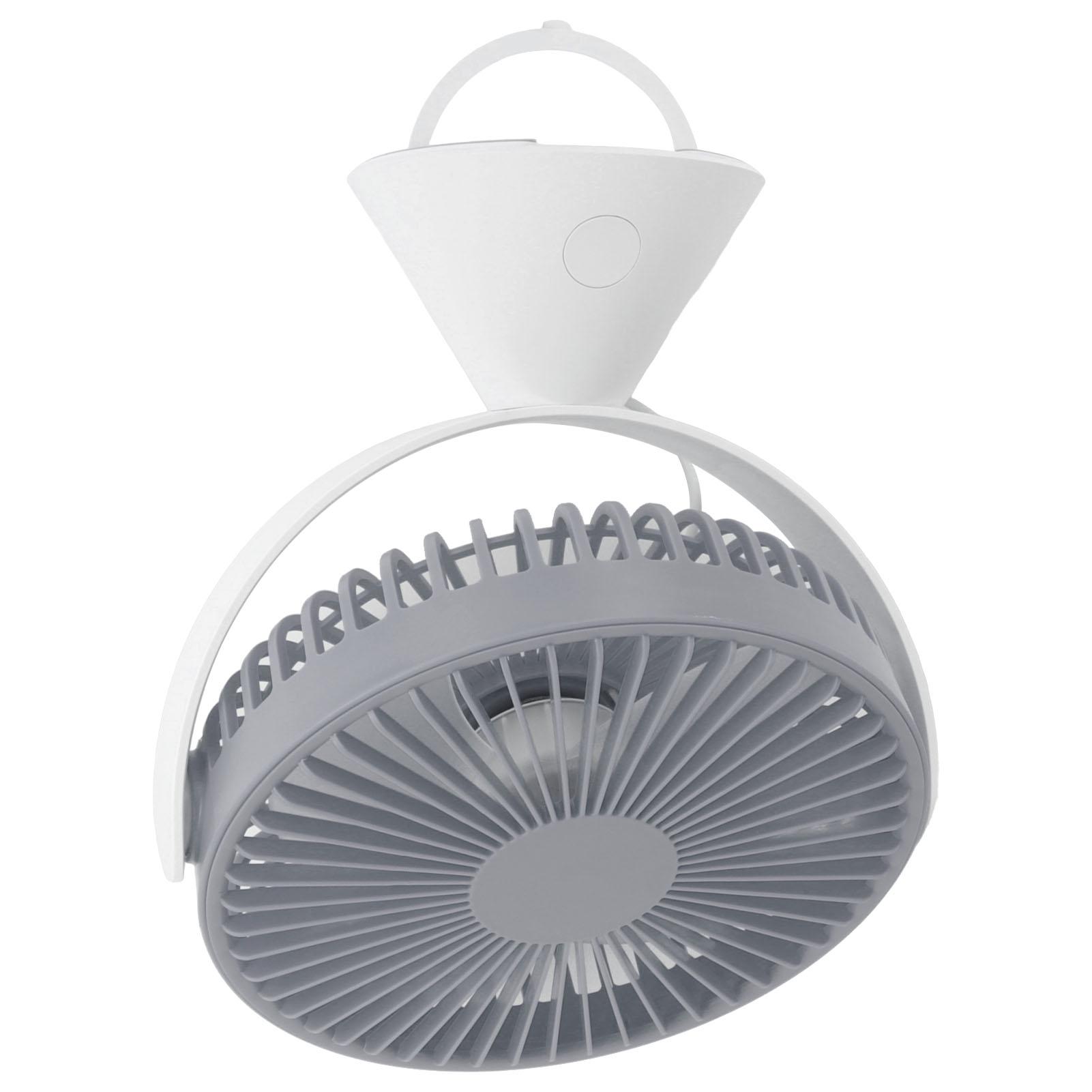 

3 Speed Desktop Table Top Fan Hanging Stand Dual Use USB 360 degrees Rotation Camping Tent Ceiling Fan 1500mAh