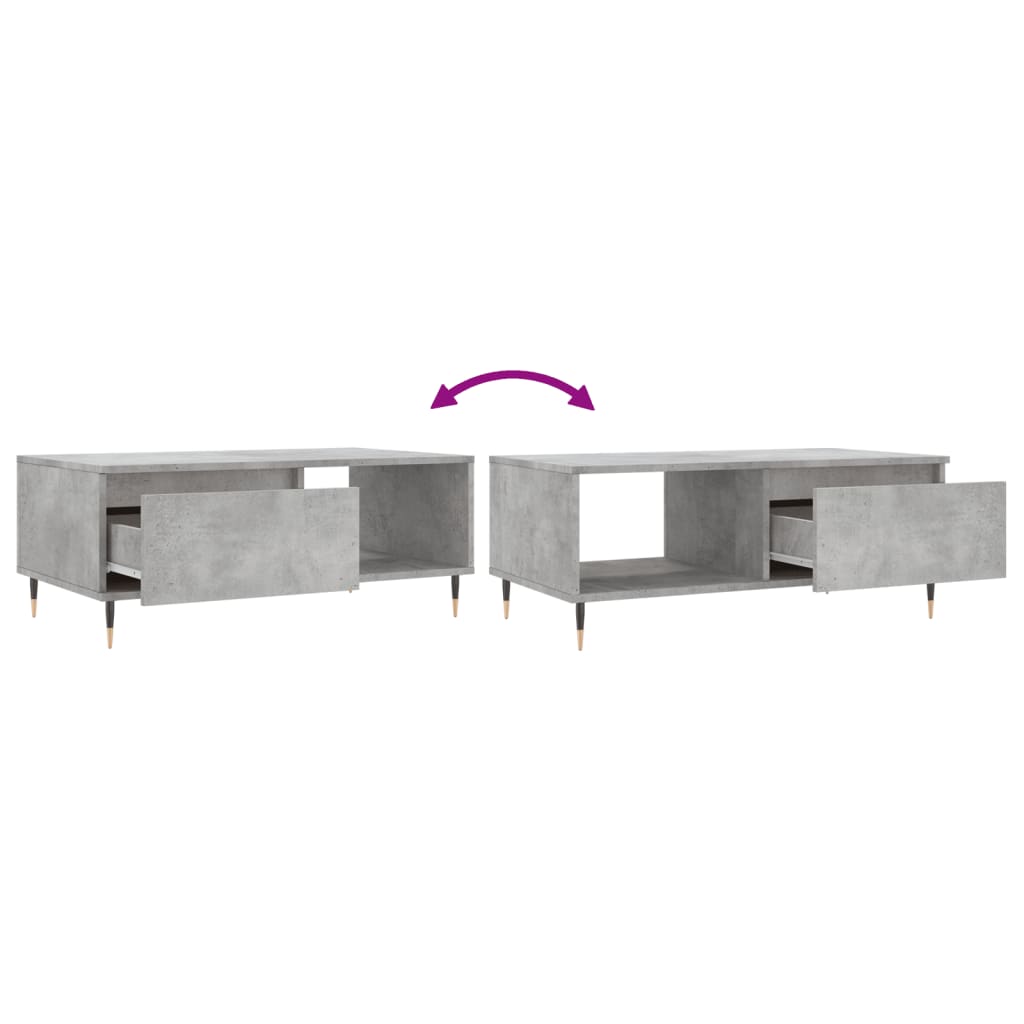  Coffee Table, Concrete Grey, 90x50x36.5 Cm