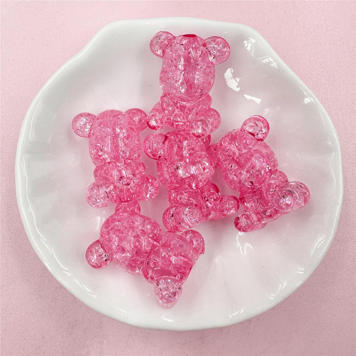 

5 шт. прозрачные лопающиеся акриловые бусины в форме медведя, аксессуары ручной работы для изготовления ювелирных изделий своими руками, 18,5*22,5 мм