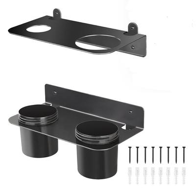 Durable Construction Wall Mounted Funnel Organizer Two Drip Cups Heavy Duty Oil Funnel Holder Removable Drip Cups