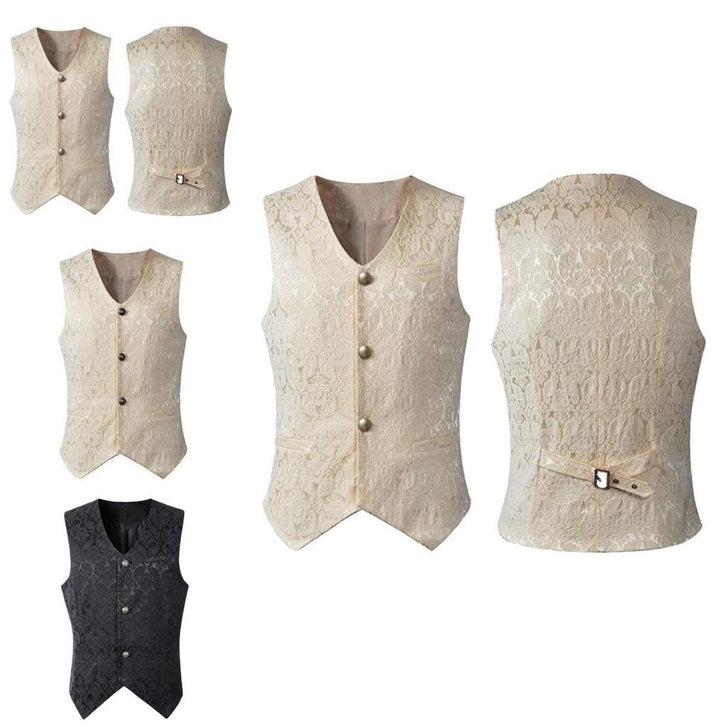 Stylish Brocade New Mens Vest Waistcoat With Elegant Gothic Punk Design For Any Occasion