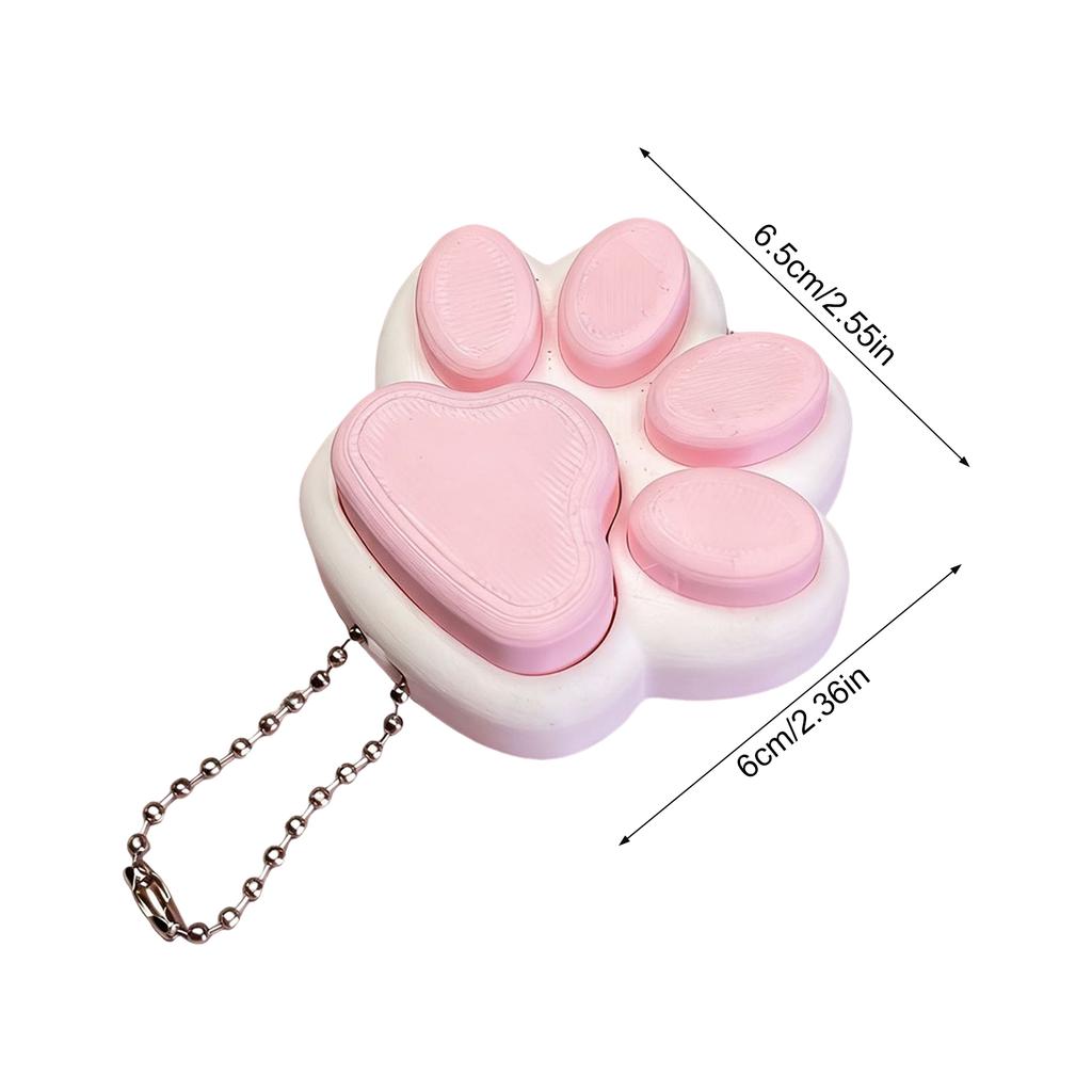 Cat Paws Stress Relief Squeeze-Toy Keychain, Food Grade Silicone Slow Rise Fidget Accessory With Zinc Alloy Ring, For Keys Backpack Handbag