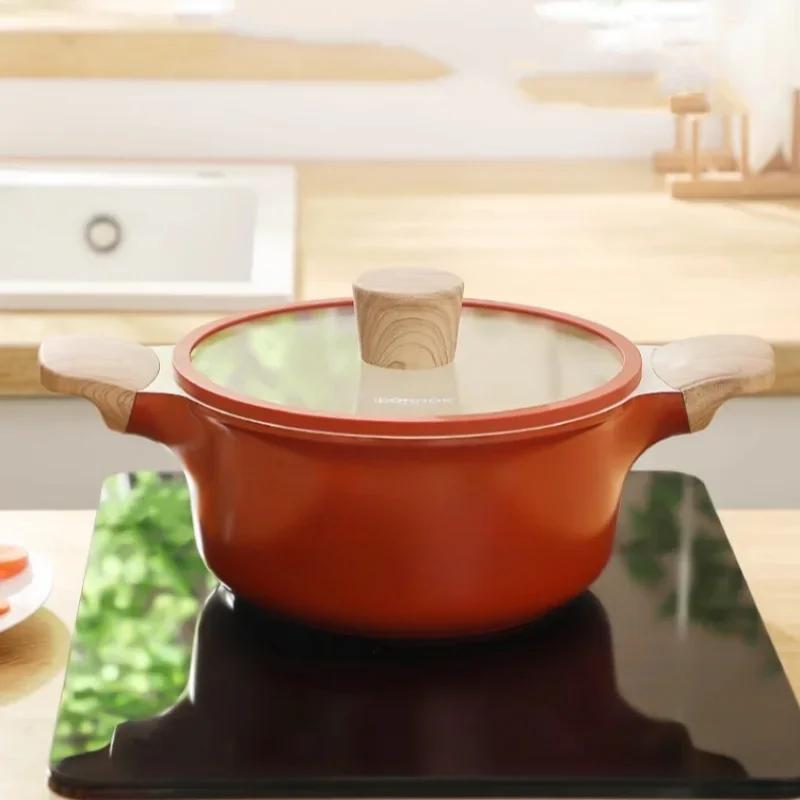 DONNOR Non Stick Pan Thickened Double Ear Stock Pot Large Capacity Household Cooking Pot Stewing Pot kitchen Universal Soup Pot