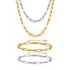 Jewelry Stainless Steel Rectangle Chain Necklace 18K Gold Ladies Necklace Accessories 1822