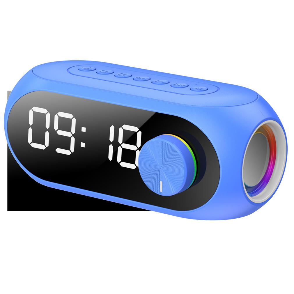 Alarm Clock Wireless Bluetooth Speaker TF Card Player Sound Box With Display Large Volume Desktop Alarm Clock Bass Speaker Boom
