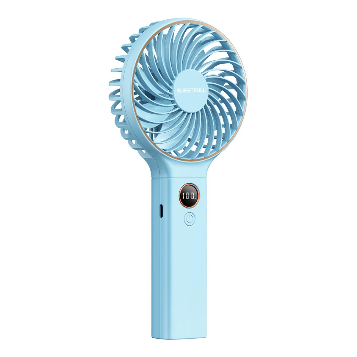 

Handheld Fan 4000mAh Portable Mini Fan with Backup Power Desk Fan USB Rechargeable Operated Cooling Electric Fan Travel Office небо синє кольору