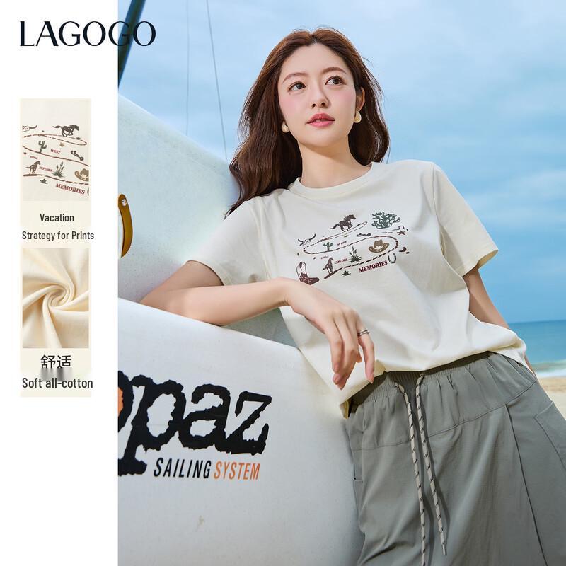 LAGOGO Women s Printed Cotton T-Shirt S