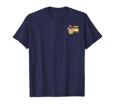 Spongebob Squarepants Patrick Star Heart Glasses Left Chest T-Shirt