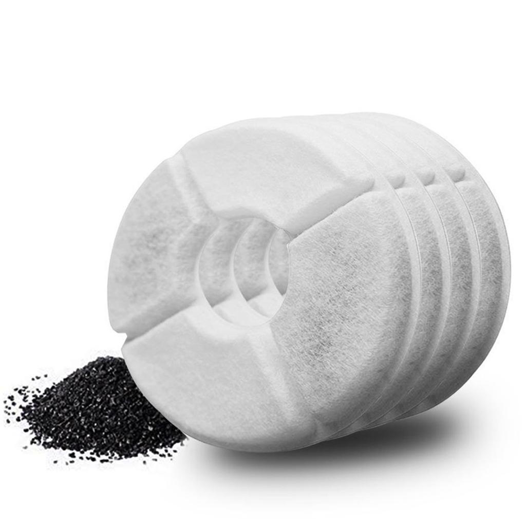 Replacement Water Fountain Filters Premium Cotton Activated Carbon Pet Water Filter,Pack of 4