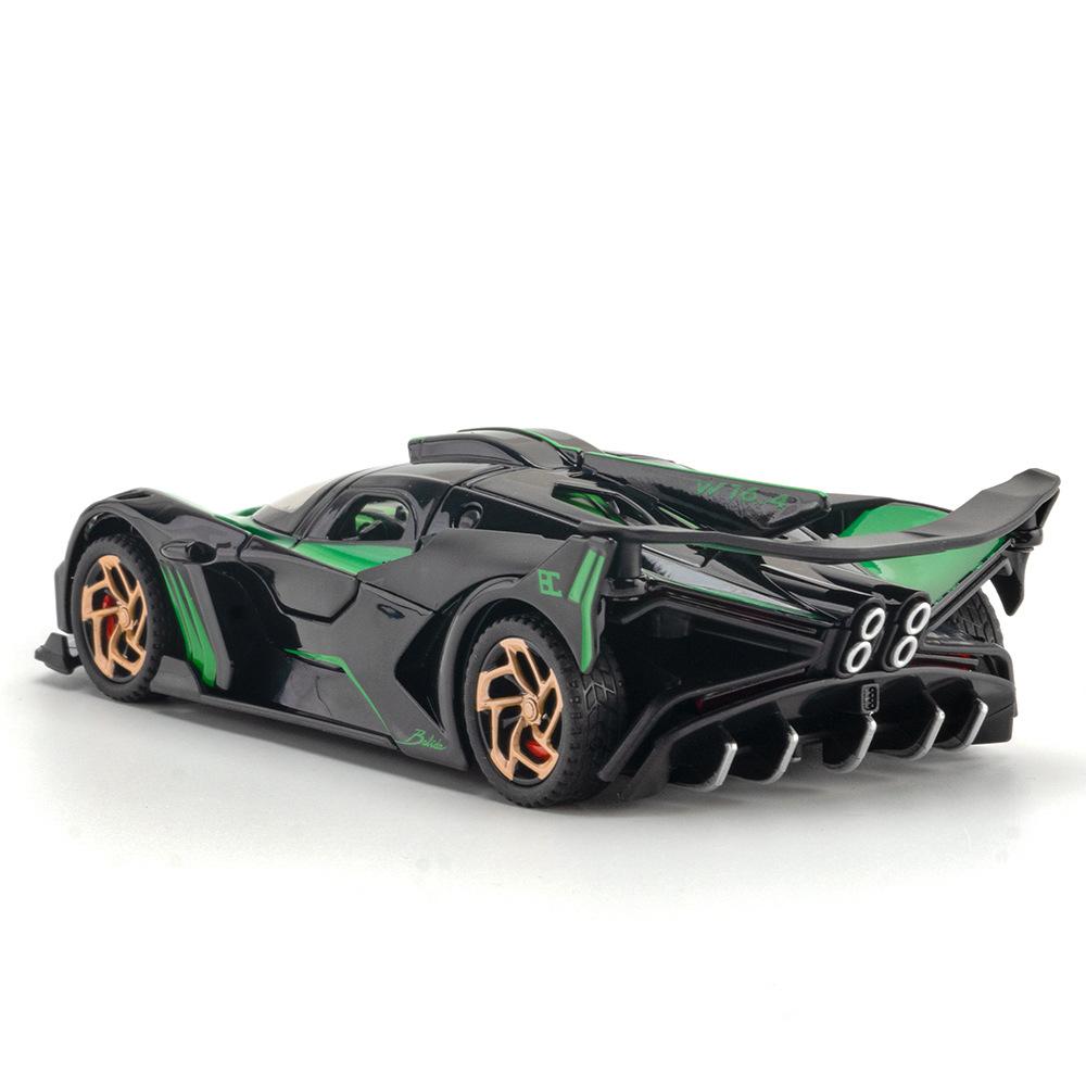 1:32 Bolide Model Sports Car Toys Alloy Diecast Miniature Supercars Sound Light Doors Opened Pull Back For Gifts