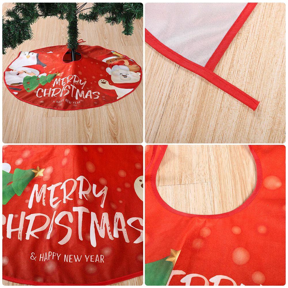 Merry Christmas Floral Happy New Year Christmas Trees Skirt Xmas Floor Cover Party Decor Apron