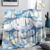 1PC Cinnamoroll Print Flannel Blanket, High Quality All Seasons, Home Decor, Warmth and Comfort, Perfect for Christmas Gifts
