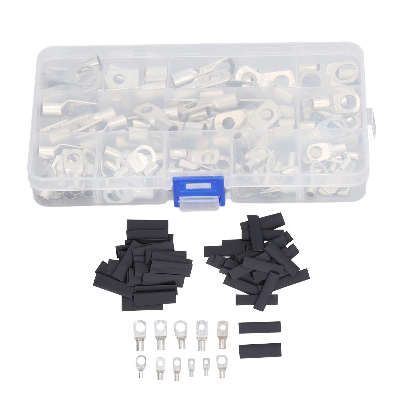 

220PCS Copper Wire Lugs Heat Resistant ABS Ring Terminals Connector with Storage Box for Solar