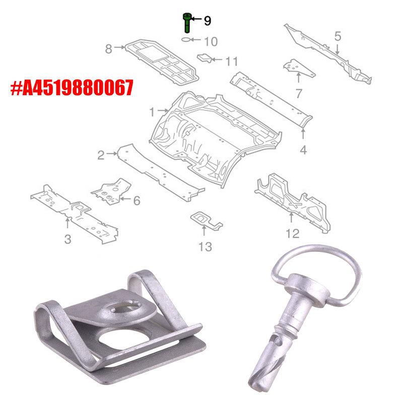 Engine Bay Cover Locking Clips Rotary Catch Fits Smart Fortwo 2007-2015 A4519880067 4519880067