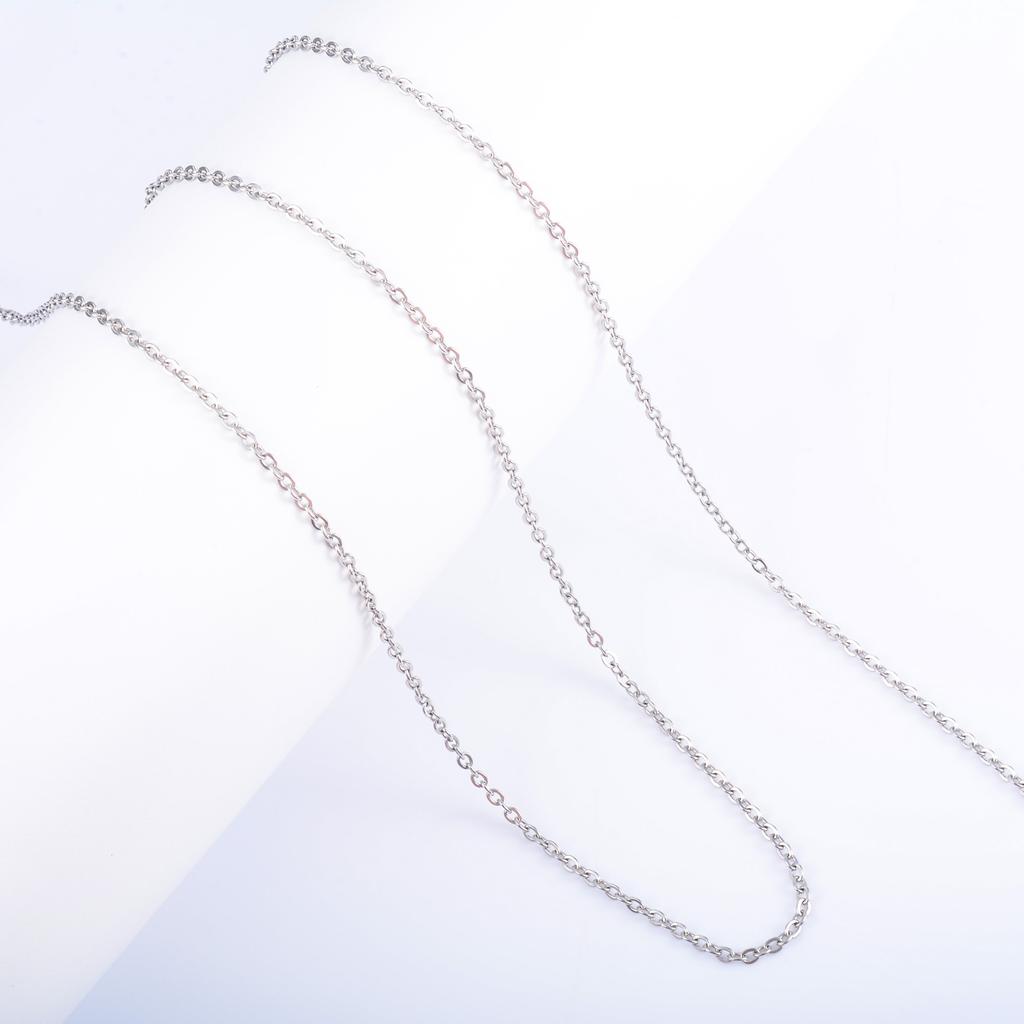 Classic Stainless Steel Link Cable O Chain Necklace for Women Men Choker on the Neck Collarbone Jewelry Accessories DIY Gift