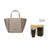 Michael Kors Jordi Letter Logo Color Block Design Leather Tote Bag Women tote bags Gray Brown 30F4T9JT6L-115