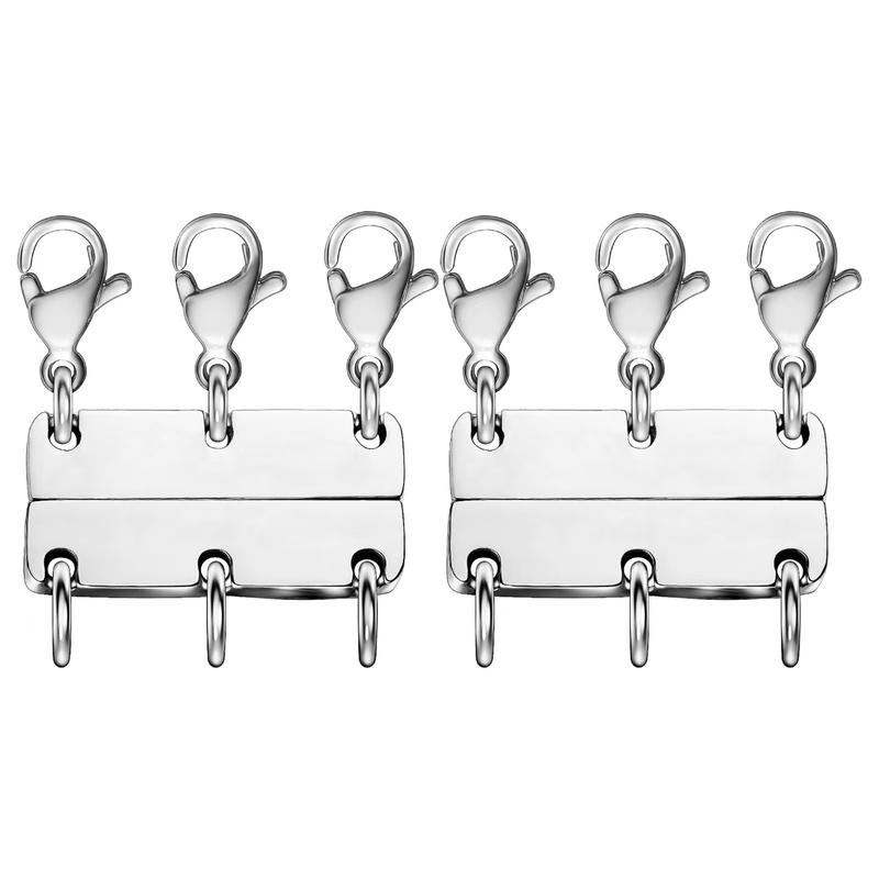 18K Gold Necklace Separator for Layering Lightweight Necklace Stacker Detangler Clas Magnetic Multiple Necklace Layering Bracelet Connector Girls’