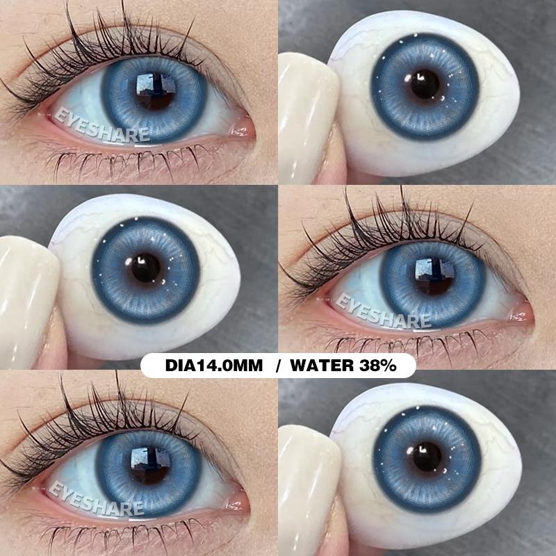 Eyeshare 2pcs Prague Purple Contact Lenses for Colored Eye Makeup Yearly Use 14.2mm Softlens Cosmetics