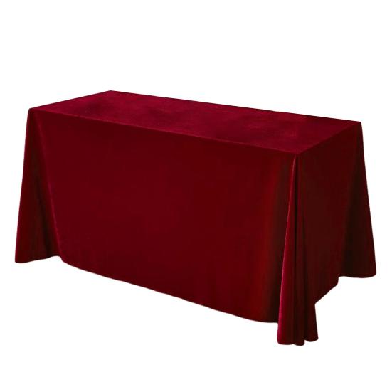 Tablecloth Oblong Shape Pure Color Easy Care Velvet Table Protection Banquets Party