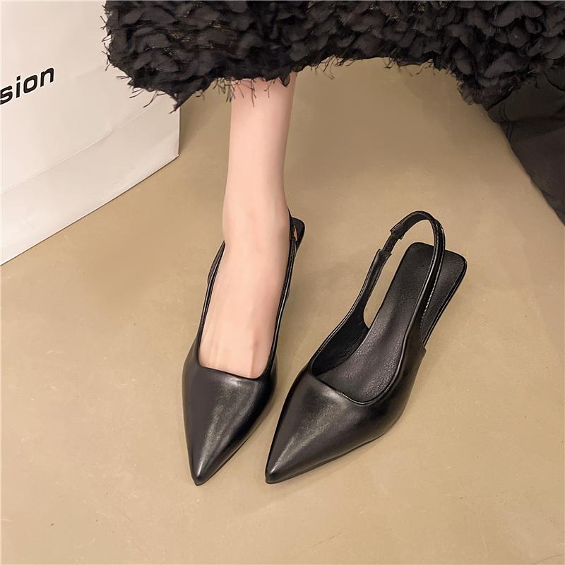 Shoes for Women 2025 Fashion Slip-on Women's High Heels Summer Solid Office and Career Sexy Pointed Toe Heeled Sandals Women