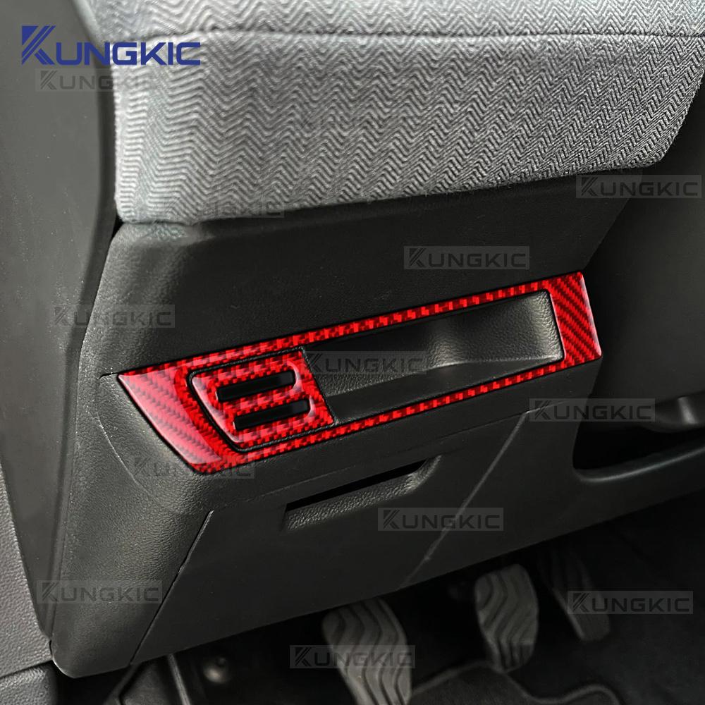 Real Soft Carbon Fiber Sticker For Renault Clio 5 MK5 2020 2021 2022 2023 2024 2025 LHD Car Driver Side Storage Box Frame Trim