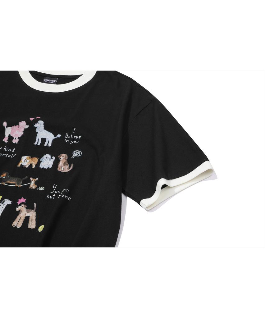 CPGN STUDIO Cozy Puppy Ringer Tee Black