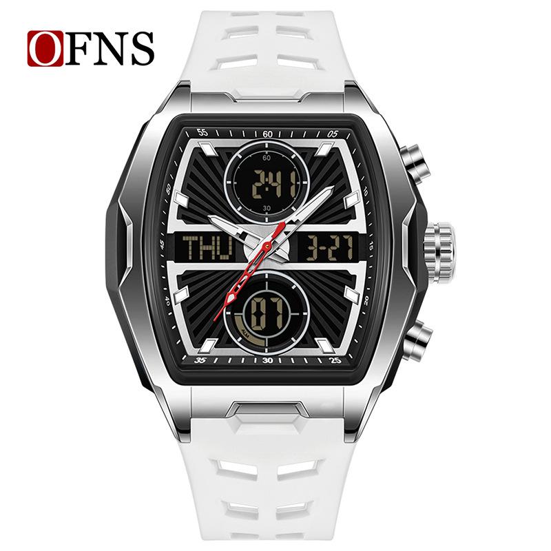 

OFNS Youth Mountaineering Waterproof Multifunction Watch with Alarm and Three-Time Zone Display.