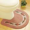 50X50Cm Rural U-Shaped Toilet Seat Cushion Cover, Toilet Water Absorbing Floor Mat, Door Mat, Waterproof and Anti Slip Foot Mat, Bathroom Carpet