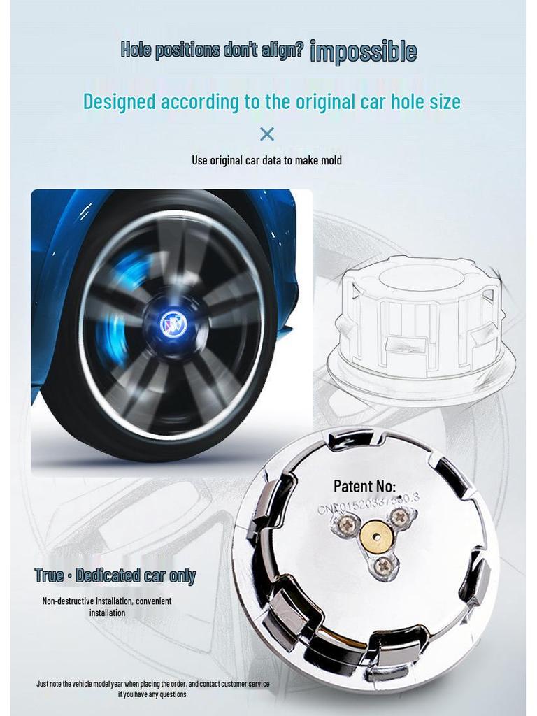 Compatible Magnetic Levitation Hub Lights for Buick: Excelle, Verano, LaCrosse, Enclave, Envision, GL8 - Luminous Tire Lights.