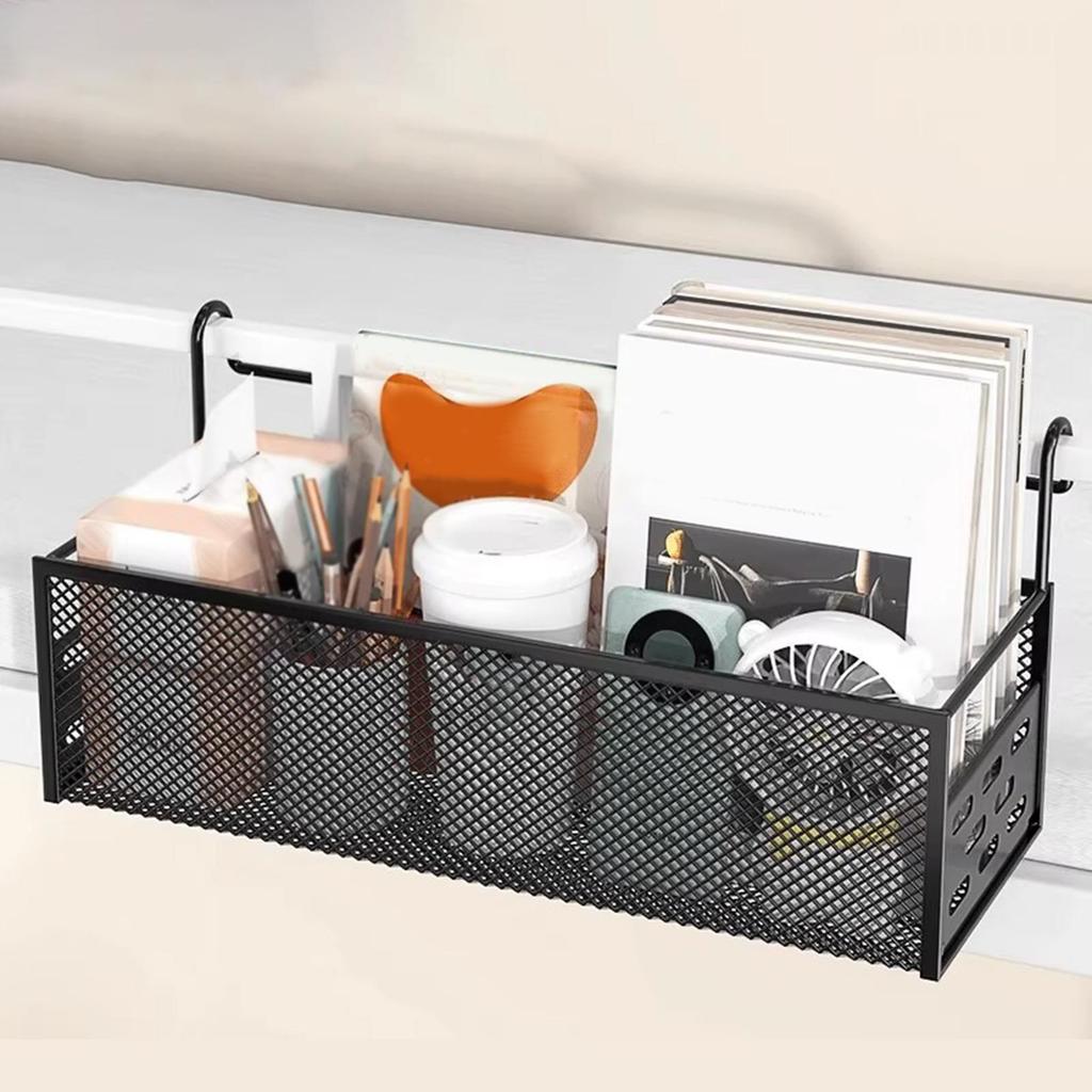 Bedside Hanging Storage Basket Practical Metal Space Saving Container Bedside Shelf for Bed Rails Dorm Hotel Apartment Office