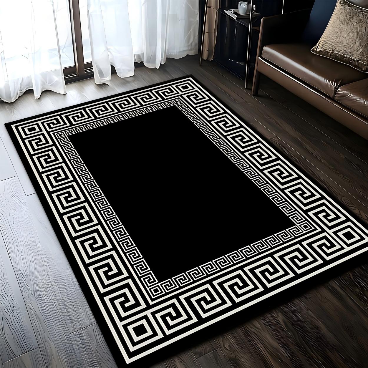 Luxury Greek Key Border Area Rug