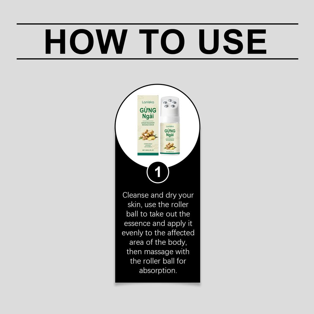 Ginger Wormwood Roller Massage Liquid, Gentle Nourish & Hydrate, Neck & Shoulder Soothing, Daily Massage Care