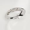 Interlocking Ring Open Bangle - European & American Light Luxury Design for Women