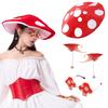 Pilzhut Kostümzubehör Rote Pilzkappe Fee Elf Ohren Brille Renaissance Cosplay Outfit für Erwachsene Frauen