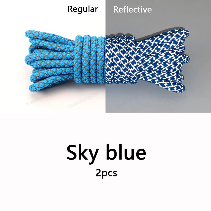1Pair Reflective Shoelaces Quality Sneakers Shoelaces Round Laces for Shoes Diameter 0.4cm 100/120/140/160cm 1Pair Shoestrings