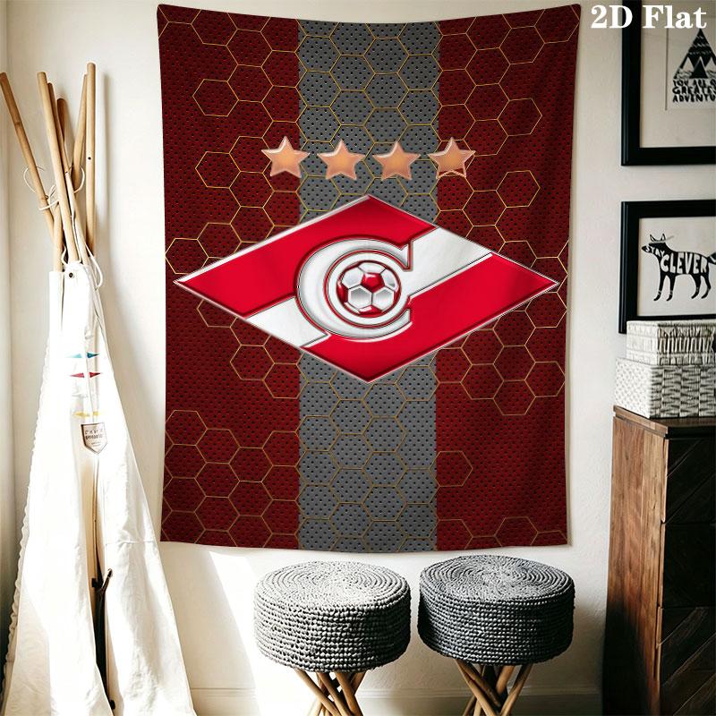 Spartak Moscow Gleam Wall Hanging Printed Fabric Blanket Decorative Tapestries for Bedroom Living Room Home Decor