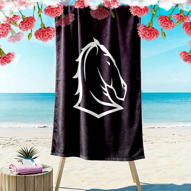 Broncos Spirit Print Beach Towel, Large Soft Quick Dry Towel for Beach Camping Swimming