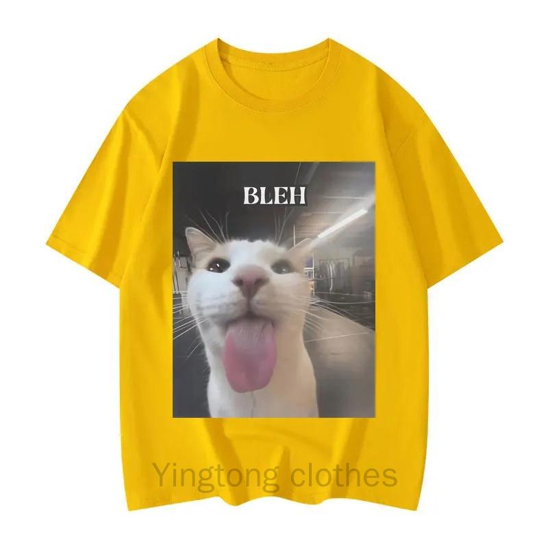 Bleh Funny Cat Meme Graphic Printed T Shirts Women Clothing Fashion Trend T-shirts Summer Casual Short Sleeve Clothing